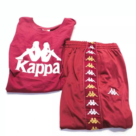 Kappa Slim Fit Tee Track Pants Leggings 
